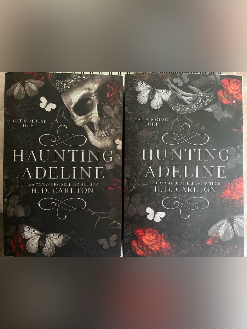 Hunting Adeline by H.D. Carlton - Black & Red Gothic Cover